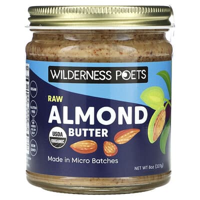 Wilderness Poets Органическое сырое миндальное масло, 8 oz (227 g)