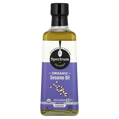 Органическое кунжутное масло, нерафинированное, 16 fl oz (473 ml)
