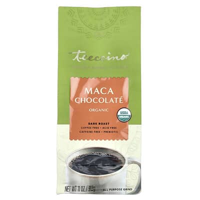Органический травяной кофе Chicory, Maca Chocolate, Dark Roast, без кофеина, 11 oz (312 g)