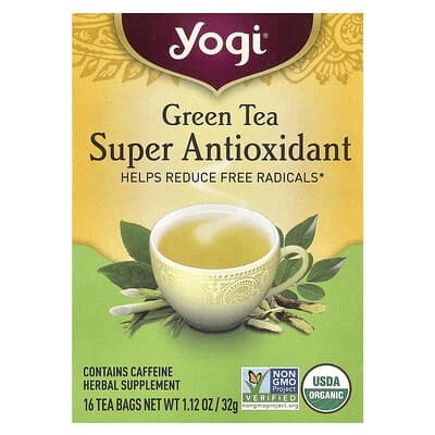Зеленый чай Super Antioxidant, 16 чайных пакетиков, 1.12 oz (32 g)