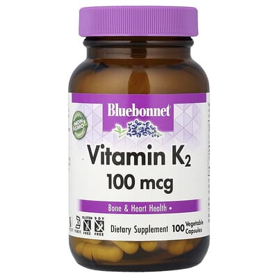 Bluebonnet Nutrition Витамин K2, 100 mcg, 100 растительных капсул