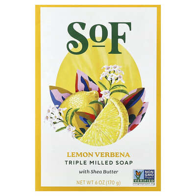 Triple Milled Bar Soap with Shea Butter, Lemon Verbena, 6 oz (170 g)