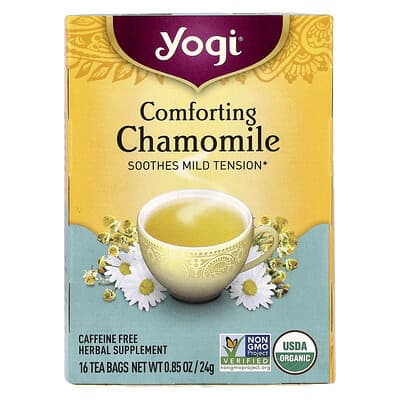 Comforting Chamomile, Caffeine Free, 16 Tea Bags, 0.85 oz (24 g)