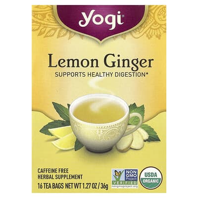 Lemon Ginger, Caffeine Free, 16 Tea Bags, 1.27 oz (36 g)