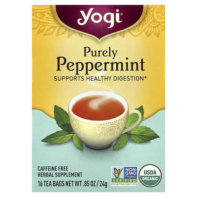 Purely Peppermint, Caffeine Free, 16 Tea Bags, 0.85 oz (24 g)