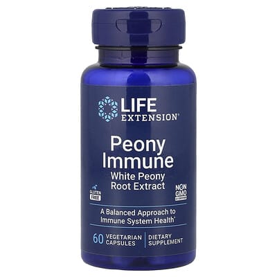 Life Extension Peony Immune, 60 вегетарианских капсул (600 mg per Capsule)