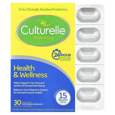 Probiotics, Health & Wellness, 15 Billion CFUs, 30 Once Daily Vegetarian Capsules