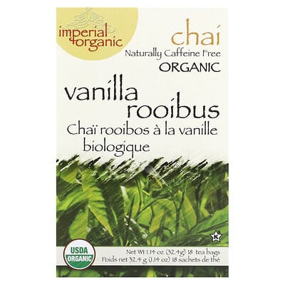 Uncle Lee's Tea Imperial Organic, ванильный ройбуш чай, без кофеина, 18 чайных пакетиков, 1.14 oz (32.4 g)