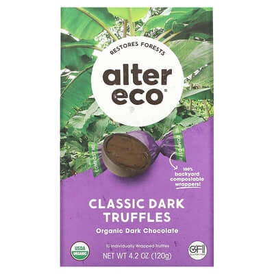 Темный шоколад Alter Eco Organic Classic Dark Truffles, 4.2 oz (120 g)