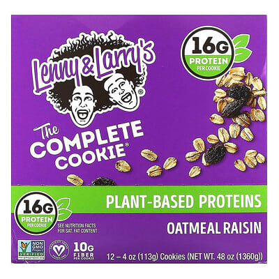 The Complete Cookie, Oatmeal Raisin, 12 Cookies, 4 oz (113 g) Each