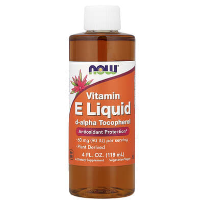 Жидкая витамин E, D-Alpha Tocopherol, 4 fl oz (118 ml)