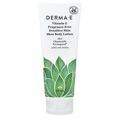 Vitamin E Shea Body Lotion, Sensitive Skin, Fragrance-Free, 8 fl oz (227 ml)