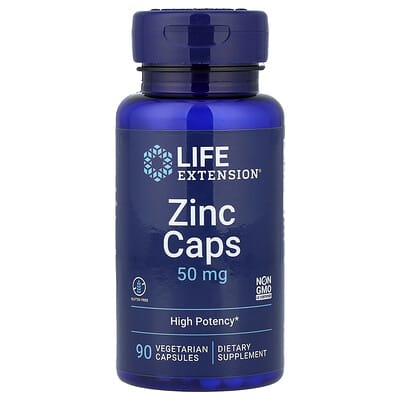Zinc Caps, High Potency, 50 mg, 90 Vegetarian Capsules