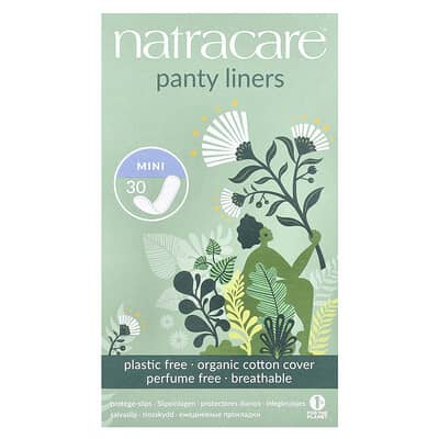 Panty Liners, Organic Cotton Cover, Mini, 30 Liners