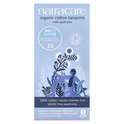 Органические тампоны Natracare с аппликатором Super 16 шт.