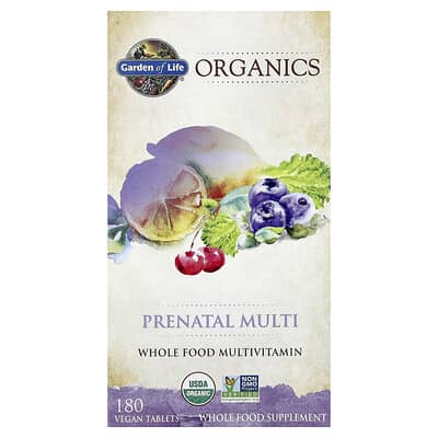 Мужские витамины Garden of Life Organics Prenatal Multi, 180 веганских таблеток