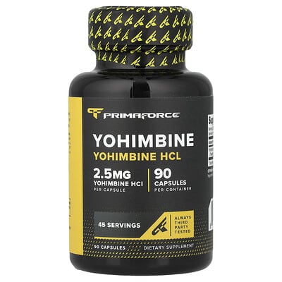 Yohimbine HCL, 90 Capsules (2.5 mg per Capsule)