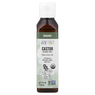 Organic Skin Care Oil, Castor, 4 fl oz (118 ml)