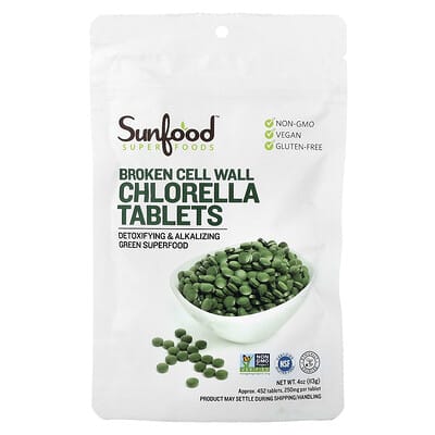 Таблетки Chlorella с разрушенной клеточной стенкой, 452 таблетки, 4 oz (113 g)