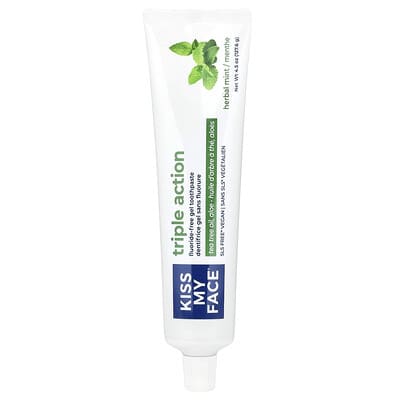 Triple Action Fluoride-Free Gel Toothpaste, Herbal Mint, 4.5 oz (127.6 g)
