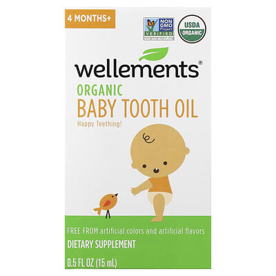 Органическое масло для зубов Wellements Baby, 0.5 fl oz (15 ml)