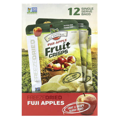 Freeze Dried Fruit Crisps, Fuji Apple, 12 Single-Serve Bags, 0.35 oz (10 g) Each