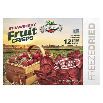Freeze Dried Fruit Crisps, Strawberry, 12 Single-Serve Bags, 0.26 oz (7.5 g) Each