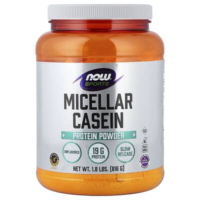 Sports, Micellar Casein Protein Powder, Unflavored, 1.8 lbs (816 g)