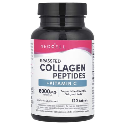 Grassfed Collagen Peptides + Vitamin C, 120 Tablets