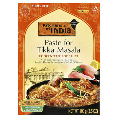 Паста для Tikka Masala, концентрат для соуса, Medium, 3.5 oz (100 g)
