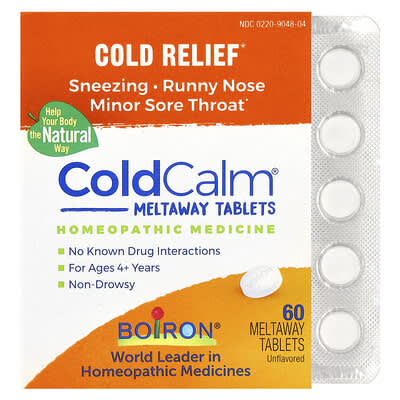 ColdCalm® Meltaway, Ages 4+, Unflavored, 60 Meltaway Tablets