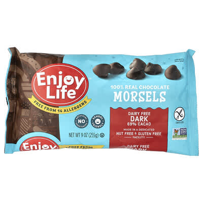 Morsels, Dark Chocolate, 69% Cacao, 9 oz (255 g)
