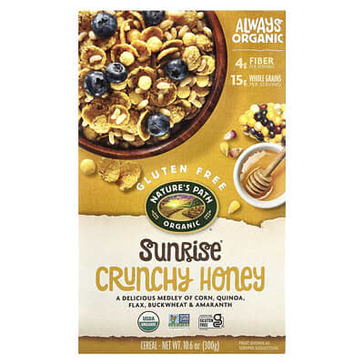 Органические хрустящие медовые хлопья Sunrise, 10.6 oz (300 g)