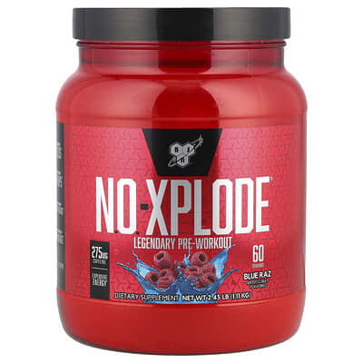 N.O.-XPLODE®, предтренировочный комплекс, Blue Raz, 2.45 lb (1.11 kg)
