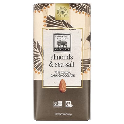 Темный шоколад с миндалем и морской солью 72% Cocoa 3 oz (85 g)