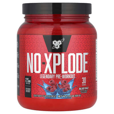 N.O.-XPLODE®, предтренировочный комплекс, Blue Raz, 1.22 lbs (555 g)