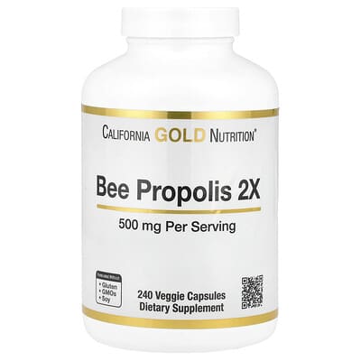 Bee Propolis 2X, Concentrated Extract, 500 mg, 240 Veggie Capsules