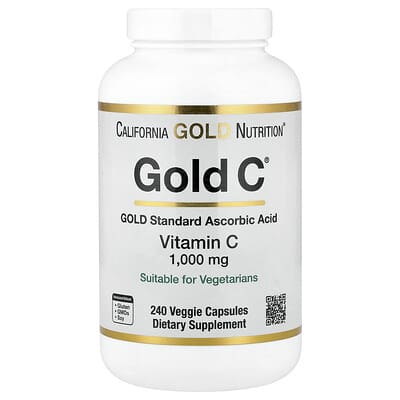 Gold C®, USP Grade Vitamin C, 1,000 mg, 240 Veggie Capsules