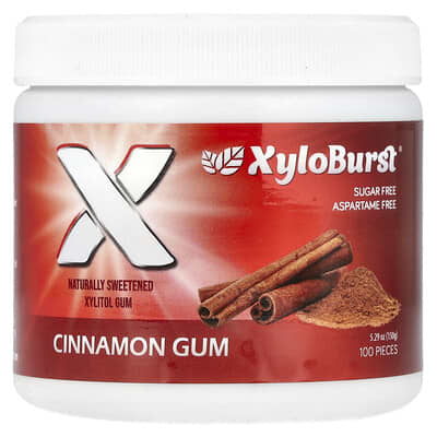 Xylitol Gum, Cinnamon, 100 Pieces, 5.29 oz (150 g)