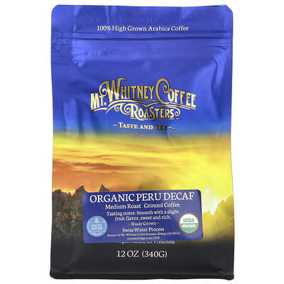 Органический молотый кофе Peru Decaf, средняя обжарка, 12 oz (340 g)