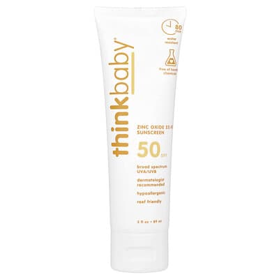 Thinkbaby®, Zinc Oxide Sunscreen, SPF 50, 3 fl oz (89 ml)