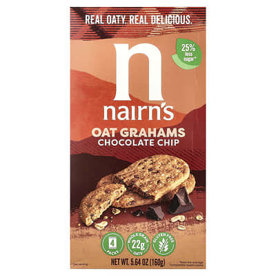 Oat Grahams, шоколадная крошка, 4 упаковки, 5.64 oz (160 g)