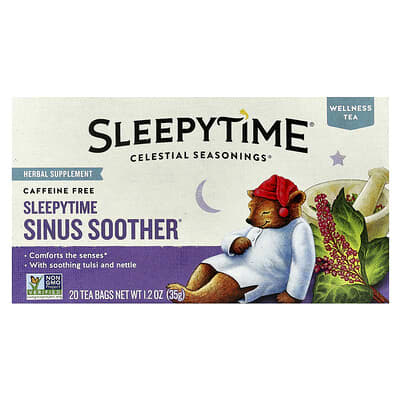 Wellness Tea, Sleepytime Sinus Soother®, без кофеина, 20 чайных пакетиков, 1.2 oz (35 g)