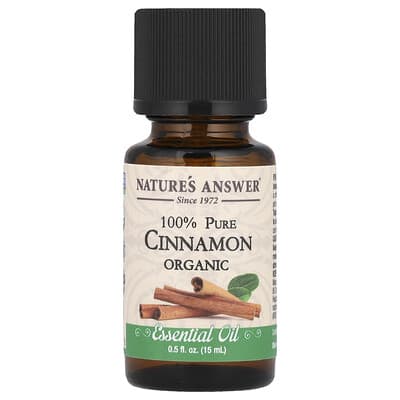 100% Чистое органическое эфирное масло Nature's Answer Cinnamon, 0.5 fl oz (15 ml)