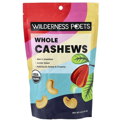 Organic Whole Cashews, 8 oz (226 g)