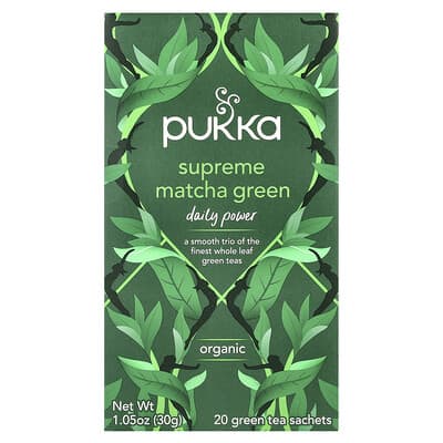 Органический зеленый чай, Supreme Matcha Green, 20 пакетиков, 1.05 oz (30 g)
