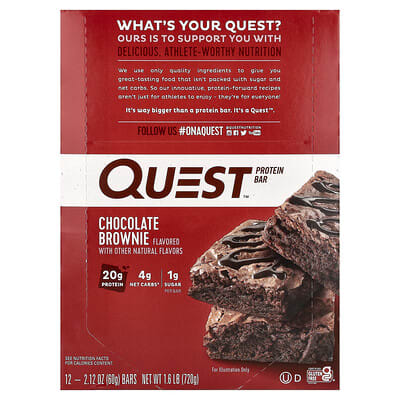 Протеиновый батончик Quest Nutrition Chocolate Brownie, 12 шт, 60 г каждый