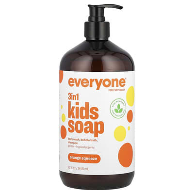 3 in 1 Kids Soap, Orange Squeeze, 32 fl oz (946 ml)