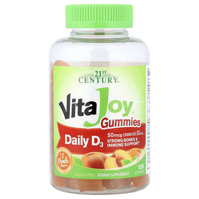VitaJoy® Daily D3 Gummies, Peach, 120 Gummies