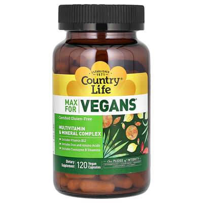Max for Vegans®, Multivitamin & Mineral Complex, 120 Vegan Capsules